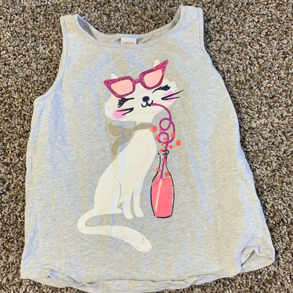 Cute girls size 7/8 tank top with a cat on it.